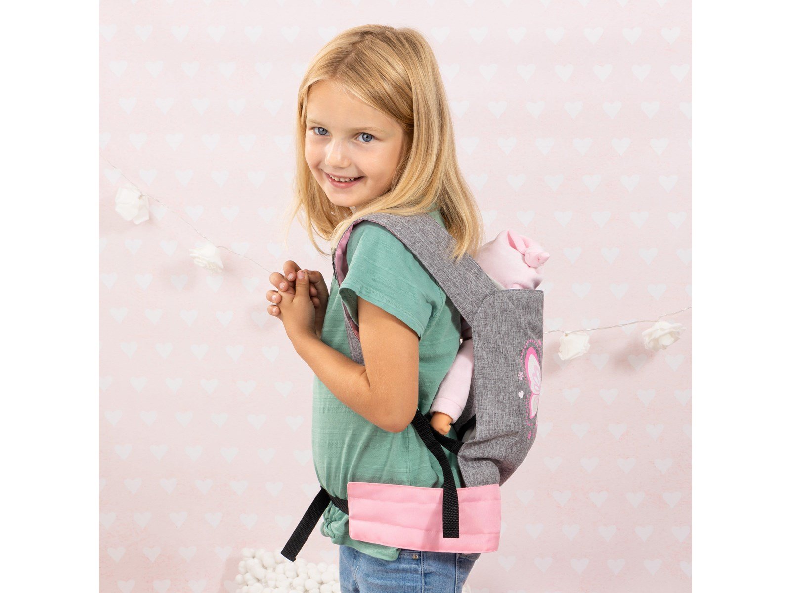 Bayer Design Doll Carrier - Grey/Pink