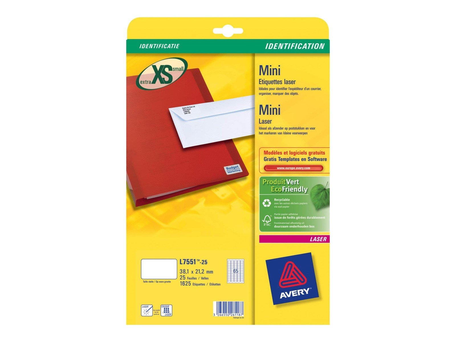 Avery - labels - 1625 pcs. - 21.2 x 38.1 mm