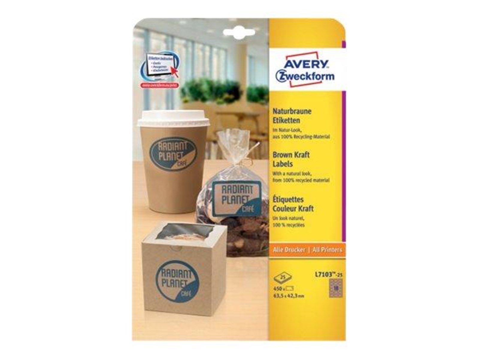 Avery Zweckform - labels - 450 label(s) - 63.5 x 42.3 mm (oval)