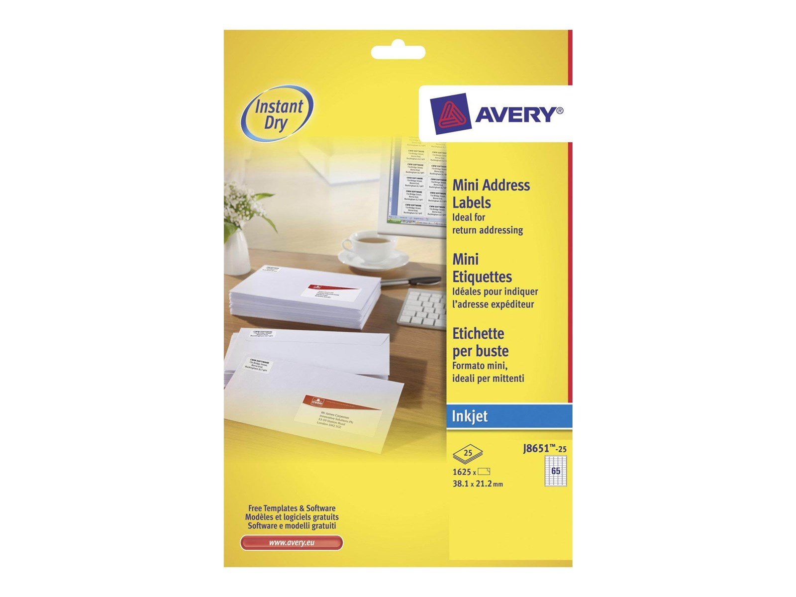 Avery - address labels - 1625 pcs. - 21.2 x 38.1 mm