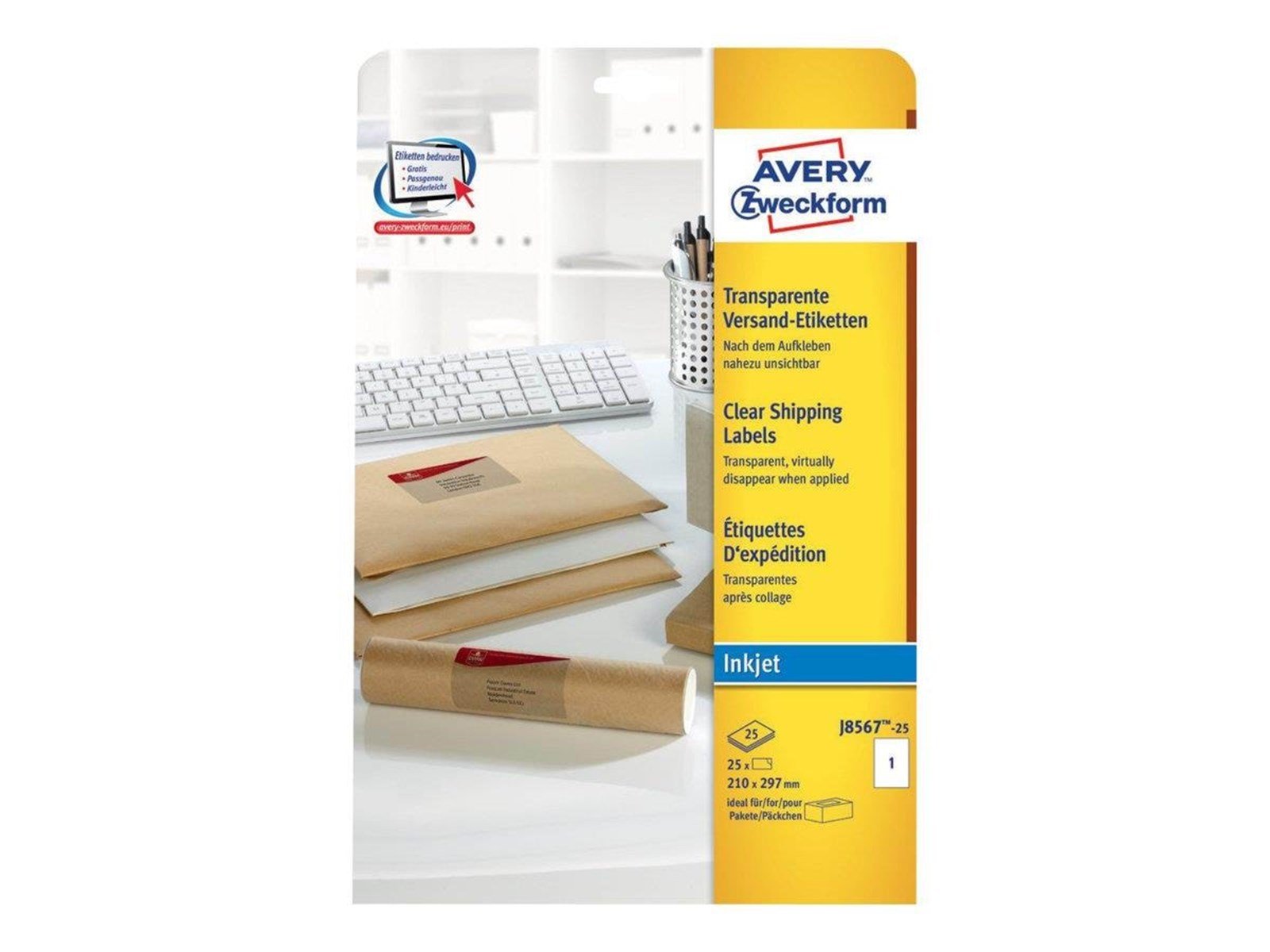 Avery - transparent address labels - 25 label(s) - A4