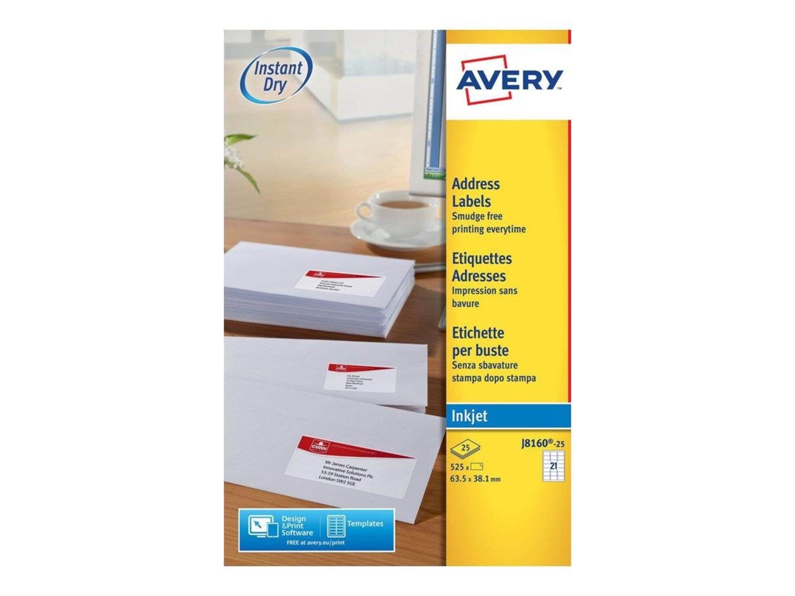 Avery - address labels - 525 label(s) - 63.5 x 38.1 mm