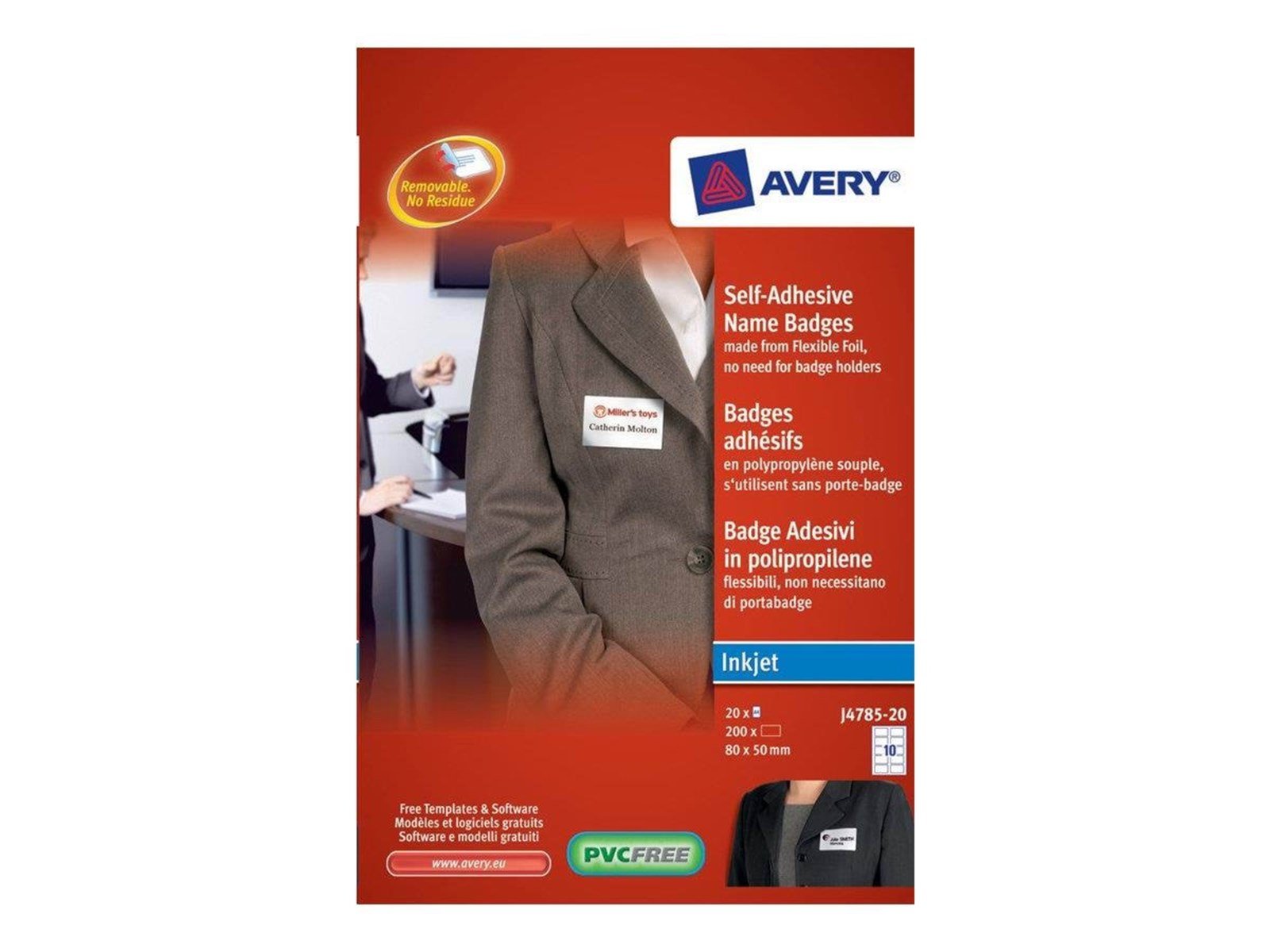 Avery Name Badge - name badge labels - 200 pcs. - 50 x 80 mm