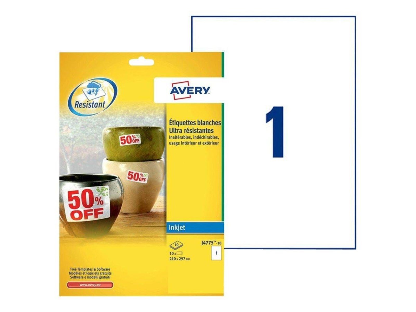 Avery J4775 - labels - 10 pcs. - A4