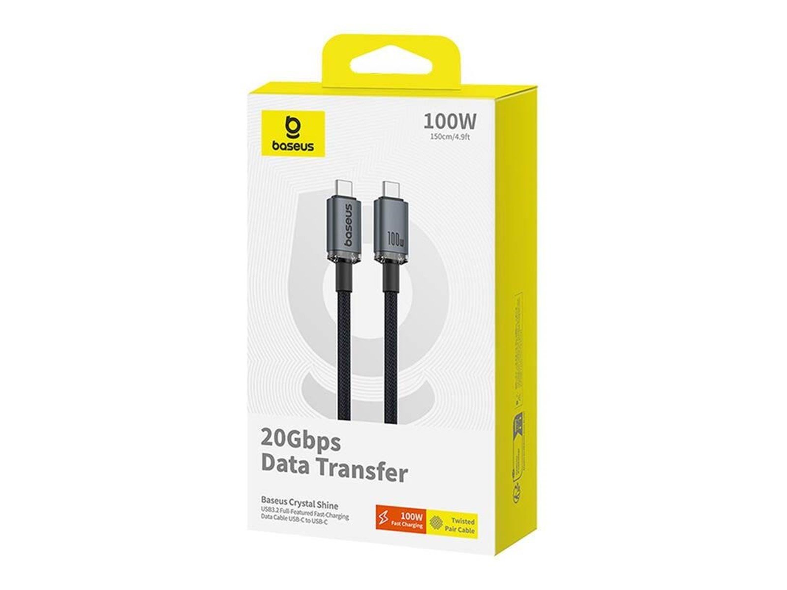 Baseus Fast Charging Cable  Crystal Shine USB-C to USB-C 100W 1.5m 20Gb (black)