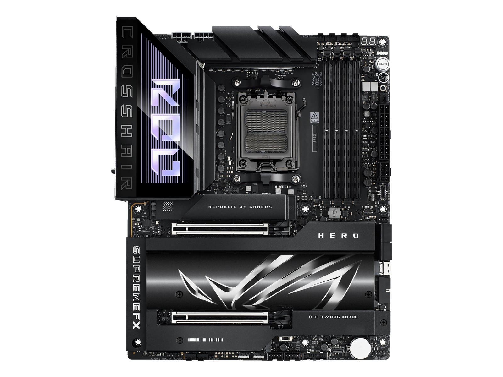 ASUS ROG CROSSHAIR X870E HERO Mainboard - AMD X870E - AMD AM5 socket - DDR5 RAM - ATX