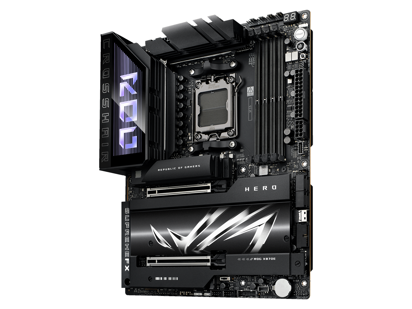 ASUS ROG CROSSHAIR X870E HERO Mainboard - AMD X870E - AMD AM5 socket - DDR5 RAM - ATX