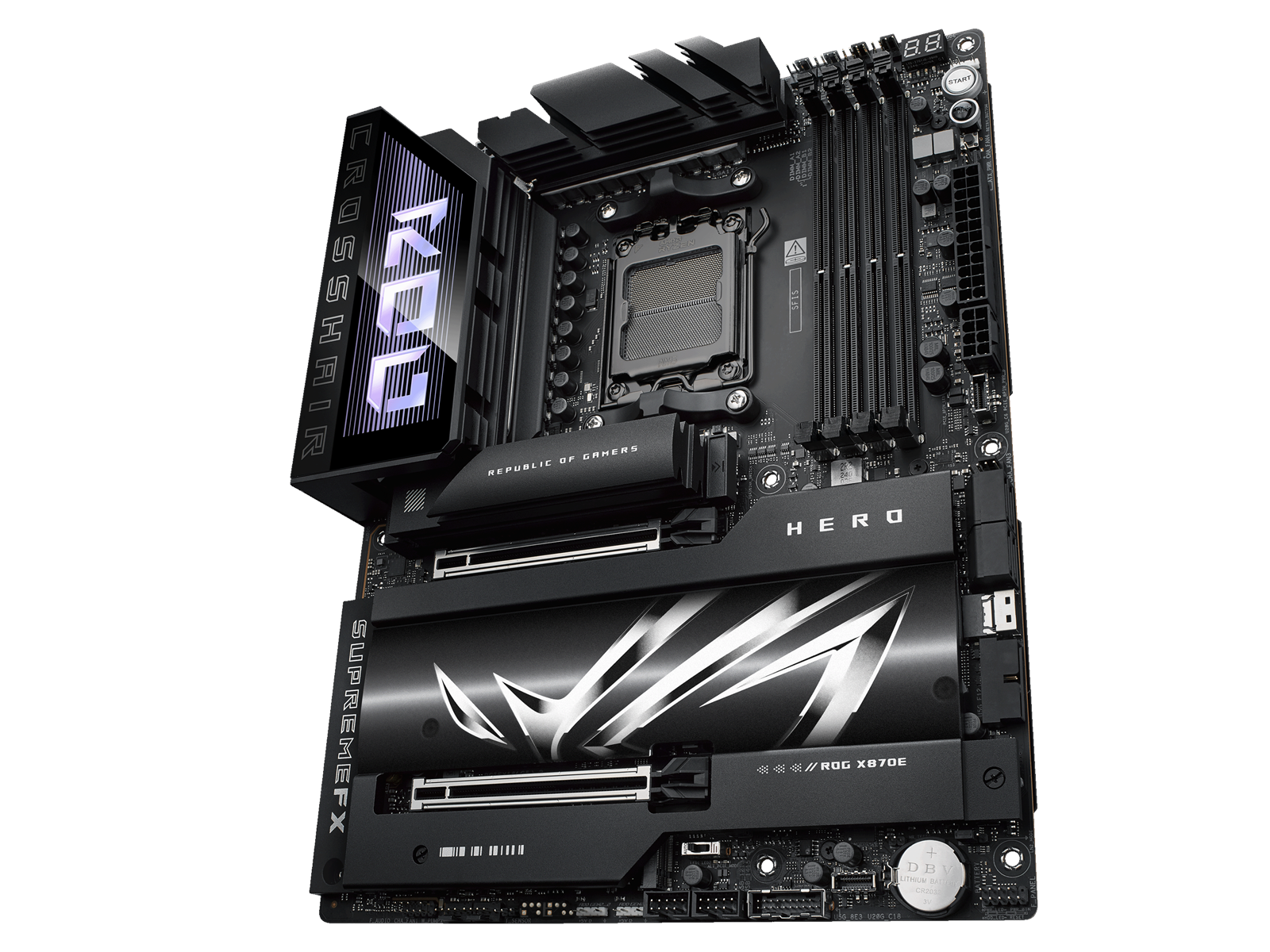 ASUS ROG CROSSHAIR X870E HERO Mainboard - AMD X870E - AMD AM5 socket - DDR5 RAM - ATX