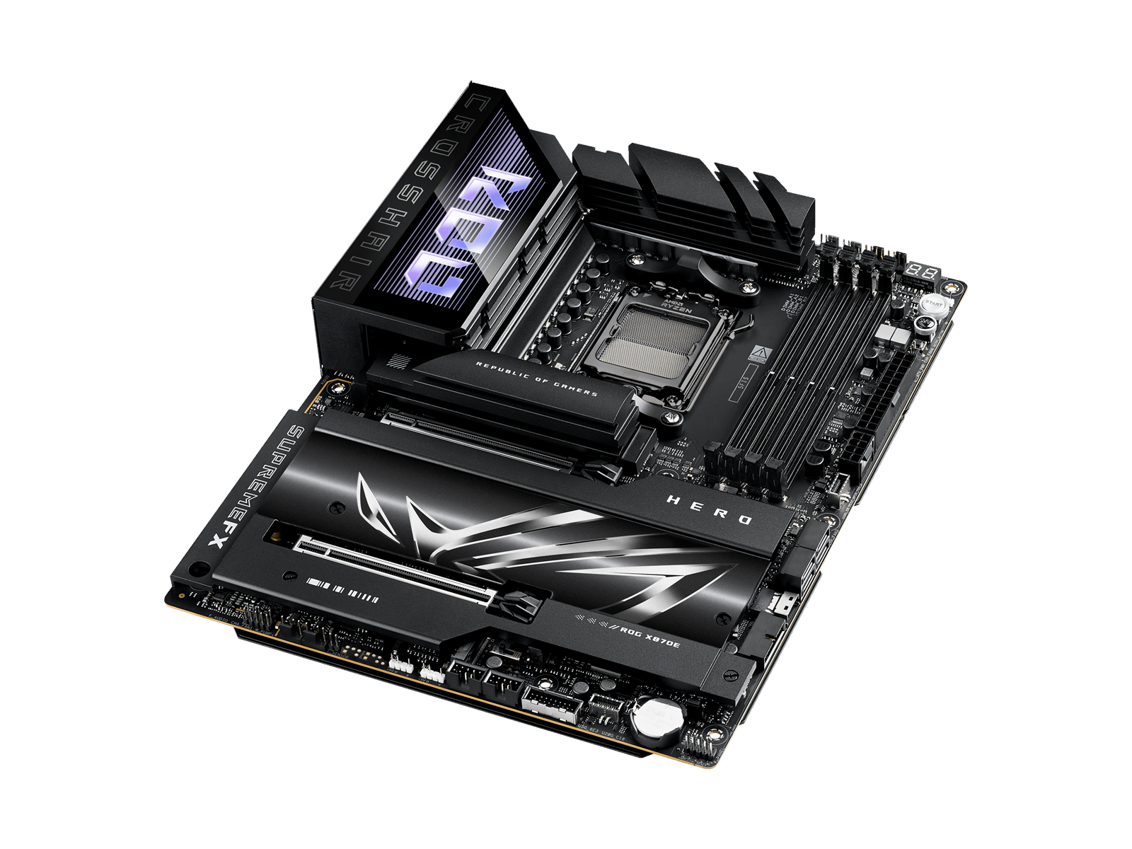 ASUS ROG CROSSHAIR X870E HERO Mainboard - AMD X870E - AMD AM5 socket - DDR5 RAM - ATX