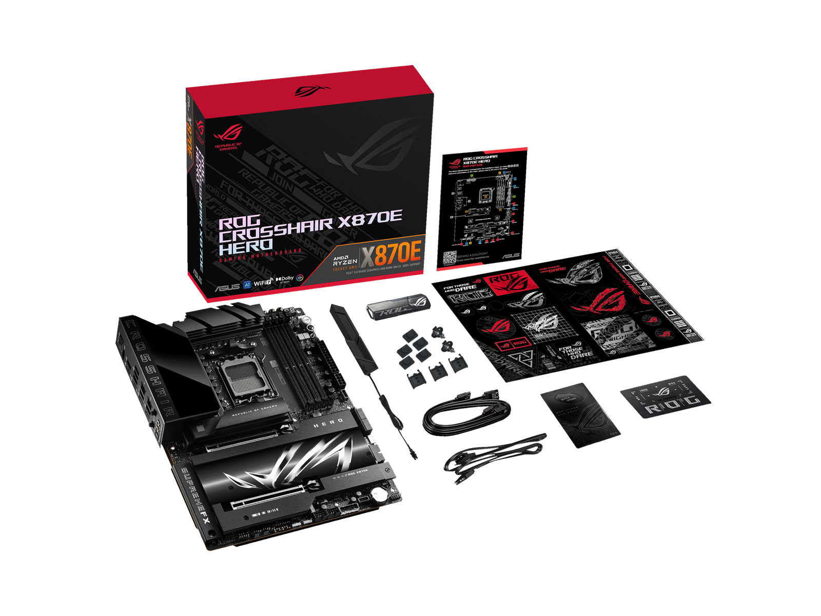 ASUS ROG CROSSHAIR X870E HERO Mainboard - AMD X870E - AMD AM5 socket - DDR5 RAM - ATX