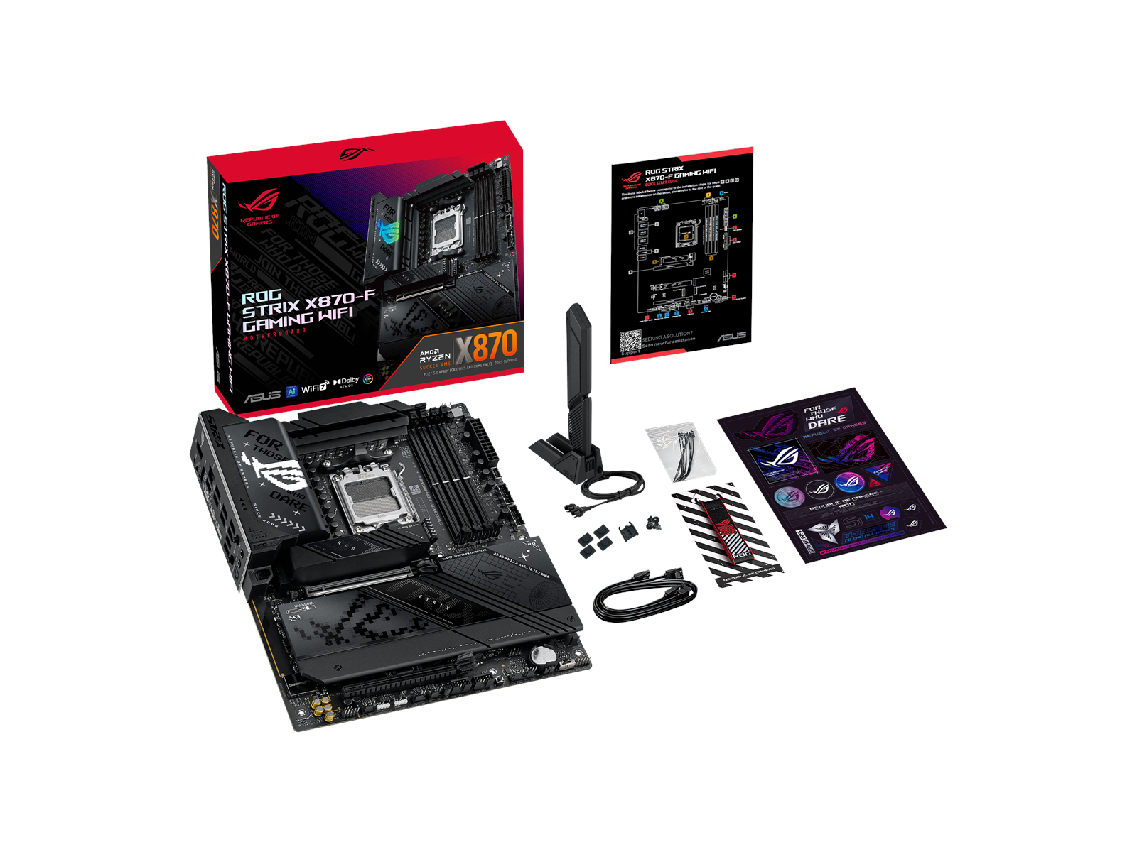 ASUS ROG STRIX X870-F GAMING WIFI Mainboard - AMD X870 - AMD AM5 socket - DDR5 RAM - ATX