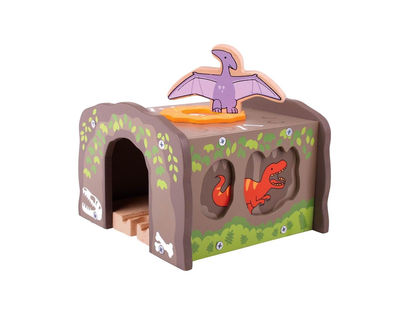 Bigjigs Wooden Dino T-Rex Train Tunnel