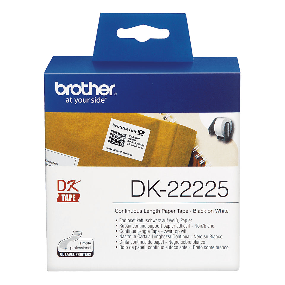 Endlosetiketten Brother DK-22225 QL1050/1050N 30,48m*38mm