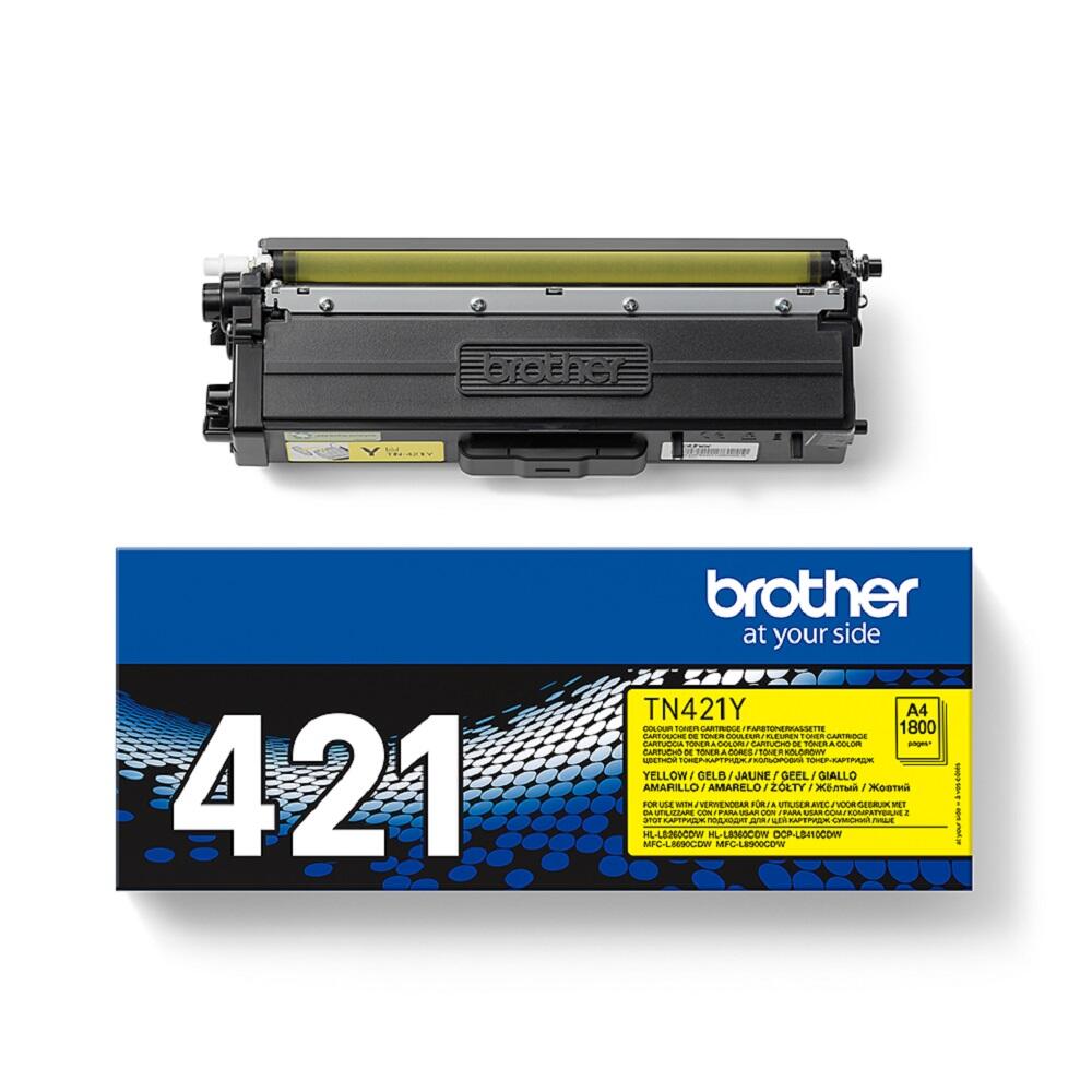 Brother Original TN421Y Toner gelb 1.800 Seiten (für HL-L8260CDW, L8360CDW)(TN421Y)