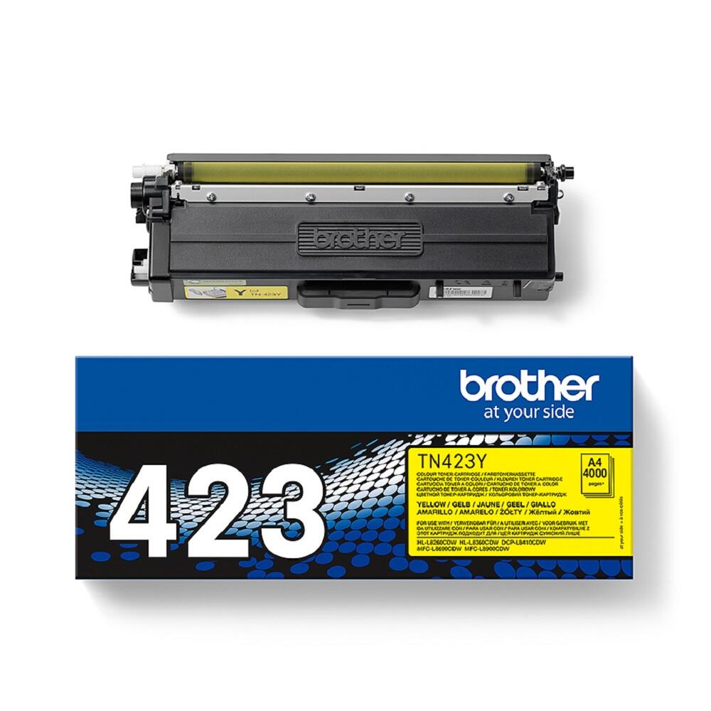 Brother Original TN423Y Toner gelb 4.000 Seiten (für HL-L8260CDW, L8360CDW)(TN423Y)