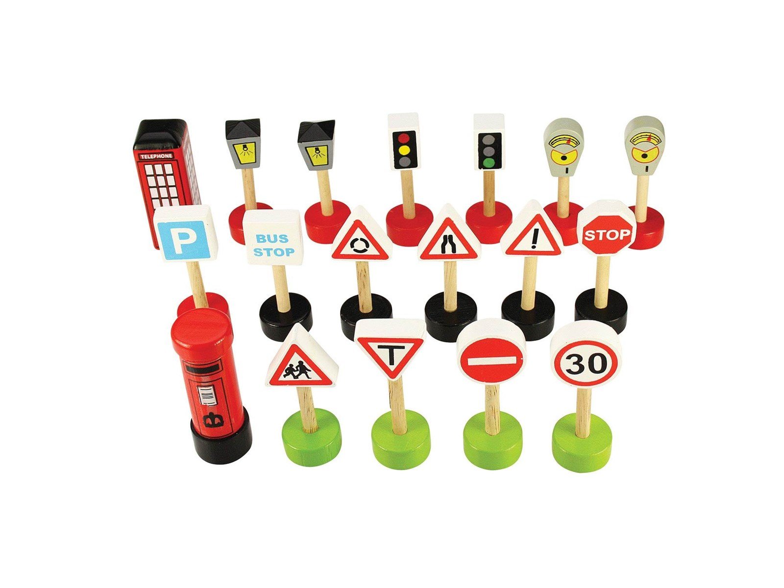 Bigjigs Wooden Traffic Signs 18pcs.