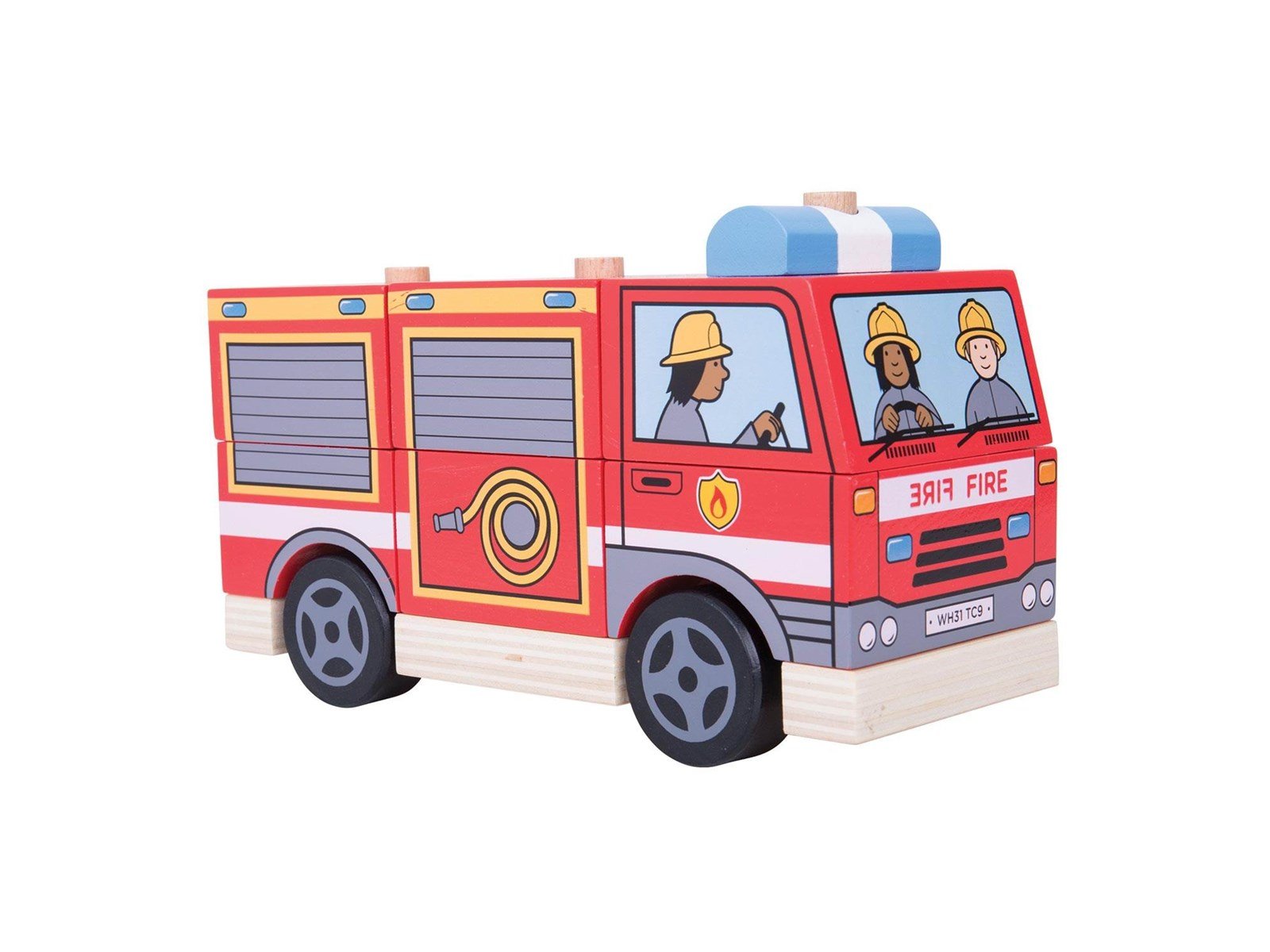 Bigjigs Wooden Stacking Game Fire Truck