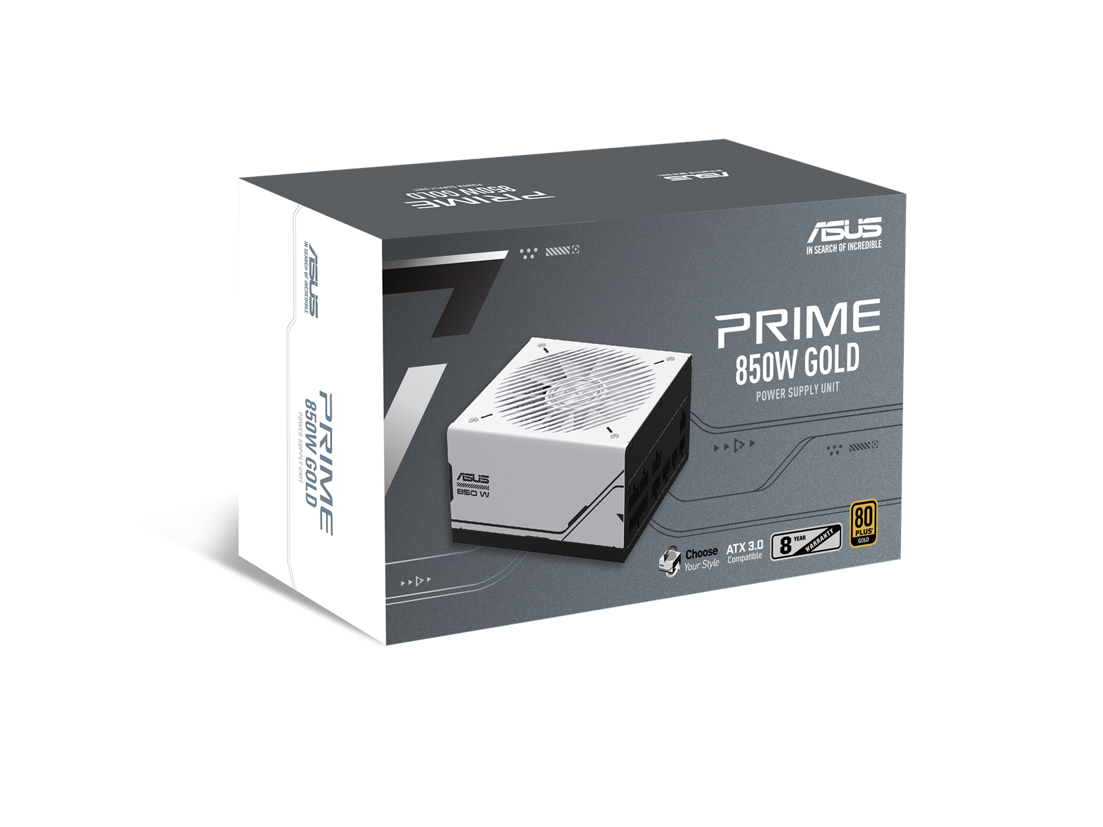 ASUS Prime 850W Gold Netzteile - 850 Watt - 120 mm - ATX 3.0 - 80 Plus Gold zertifiziert