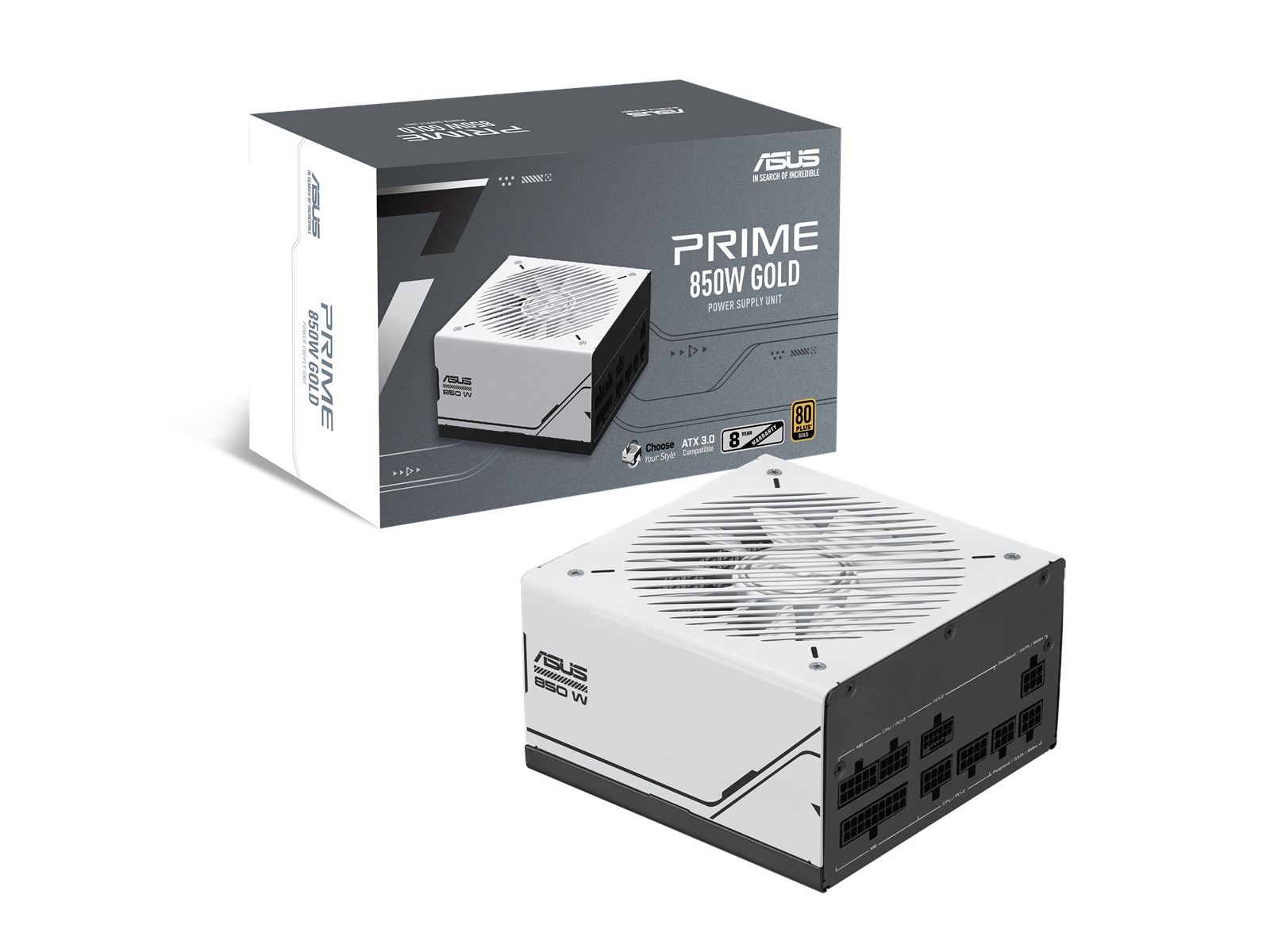 ASUS Prime 850W Gold Netzteile - 850 Watt - 120 mm - ATX 3.0 - 80 Plus Gold zertifiziert