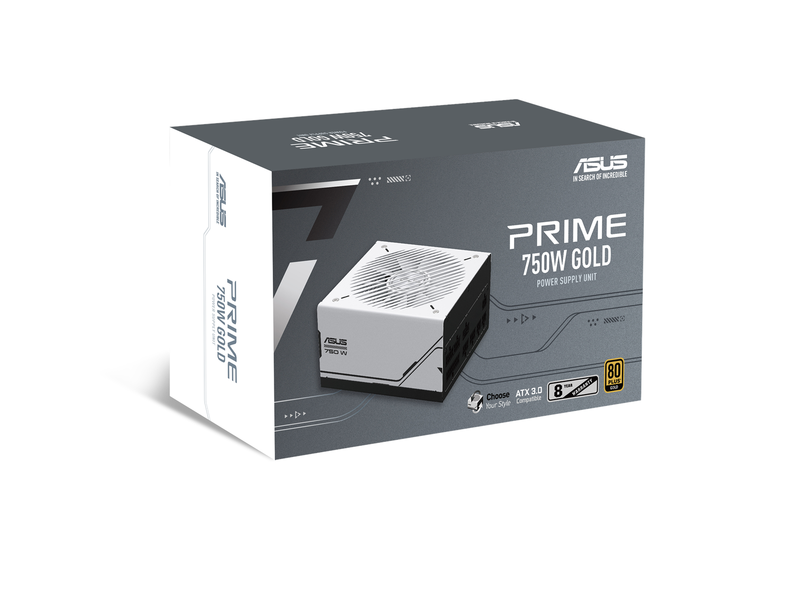 ASUS Prime 750W Gold Netzteile - 750 Watt - 120 mm - ATX 3.0 - 80 Plus Gold zertifiziert