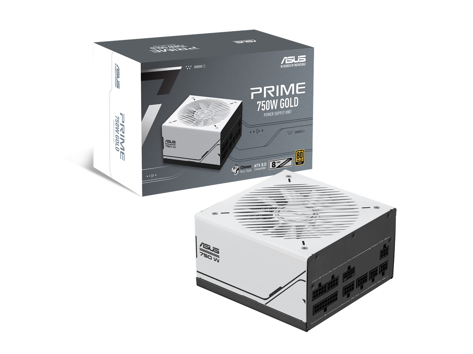 ASUS Prime 750W Gold Netzteile - 750 Watt - 120 mm - ATX 3.0 - 80 Plus Gold zertifiziert