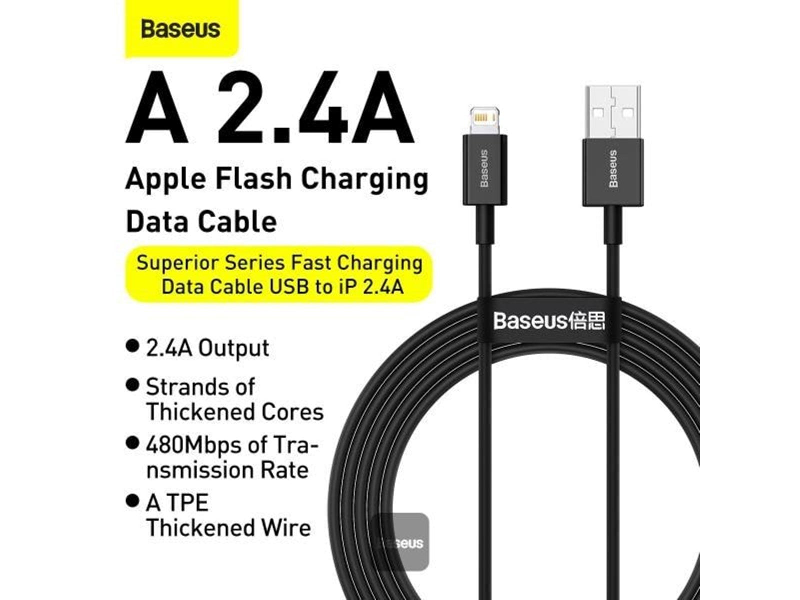 Baseus Superior Series Cable USB to iP 2.4A 2m (black)