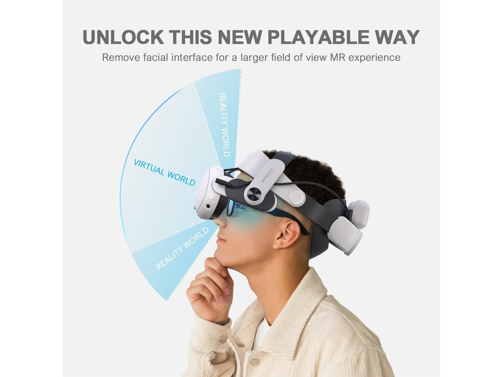 BoboVR M3 Pro Head Strap + Battery pack for Oculus
