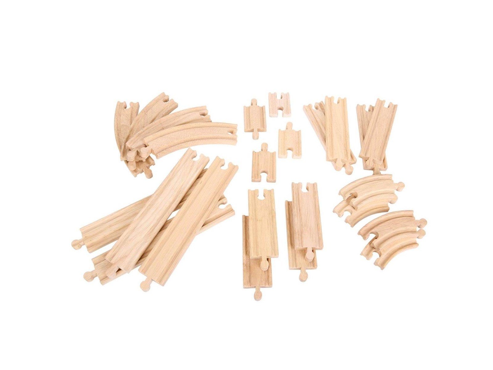 Bigjigs Wooden Expansion Set Rails and Bends 24 pcs