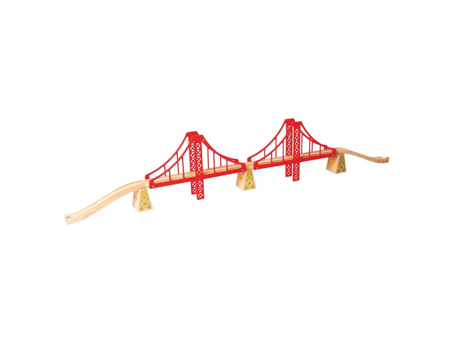 Bigjigs Wooden Rails - Double Suspension Bridge 7 pieces.