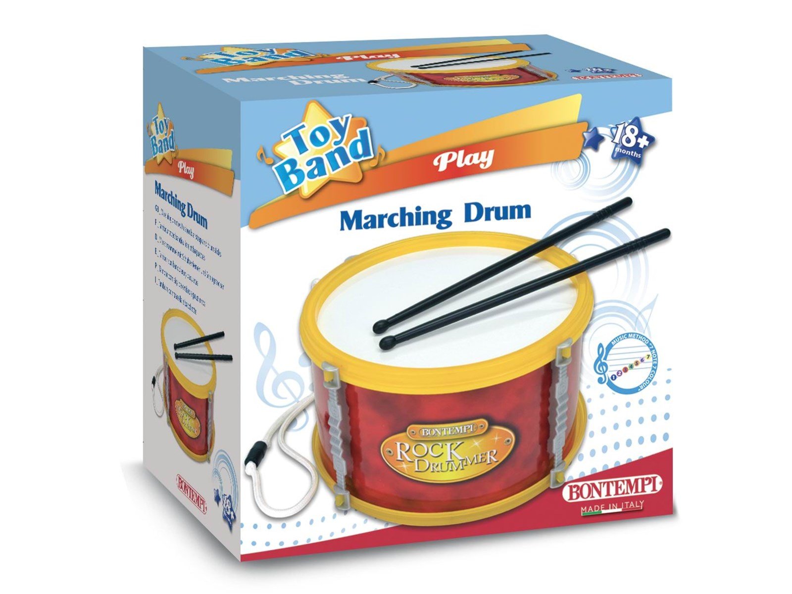 Bontempi Marching drum with shoulder strap & drum sticks