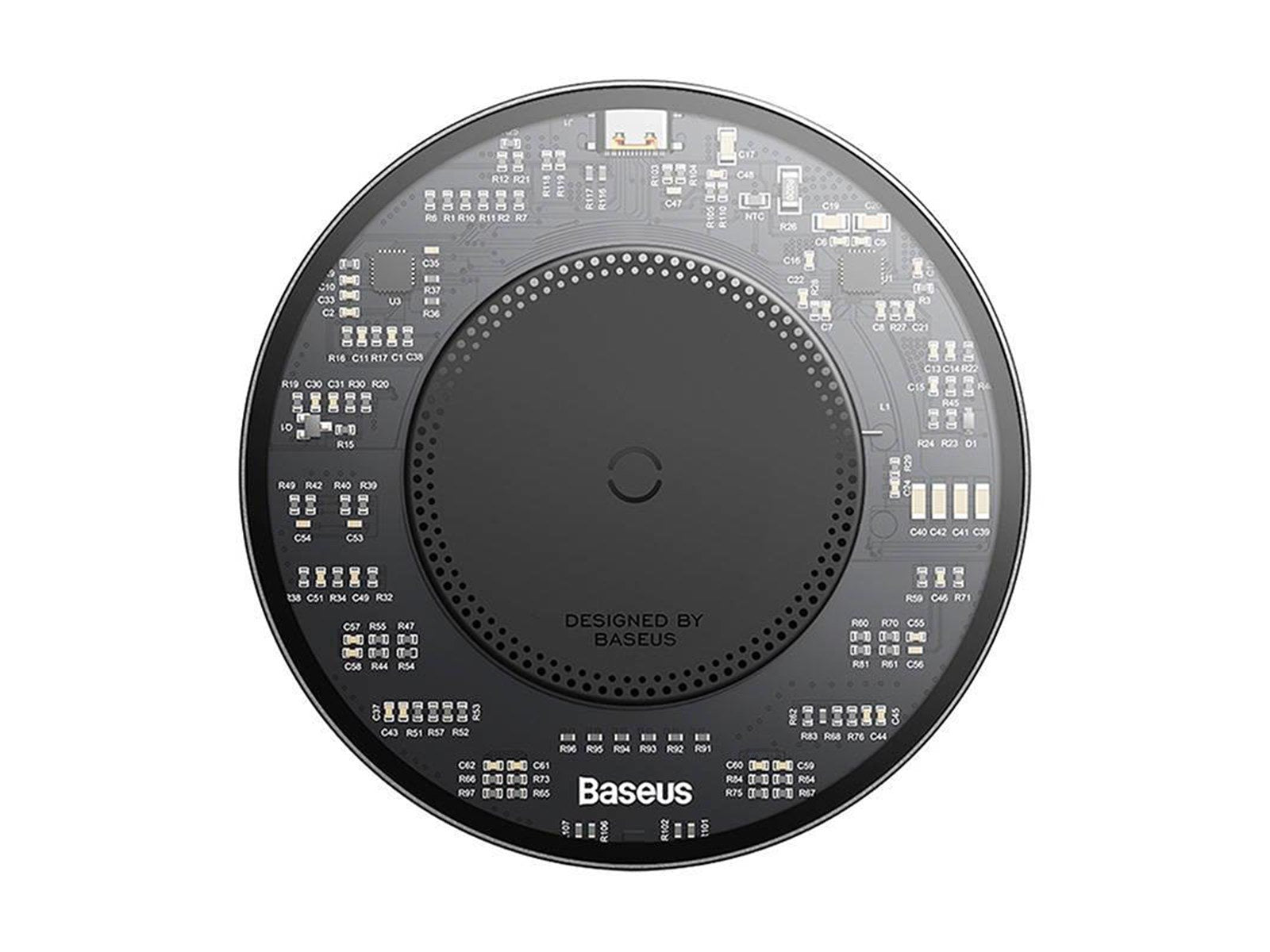 Baseus Simple 2 wireless inductive charger 15W with USB-C to USB-C cable (black)