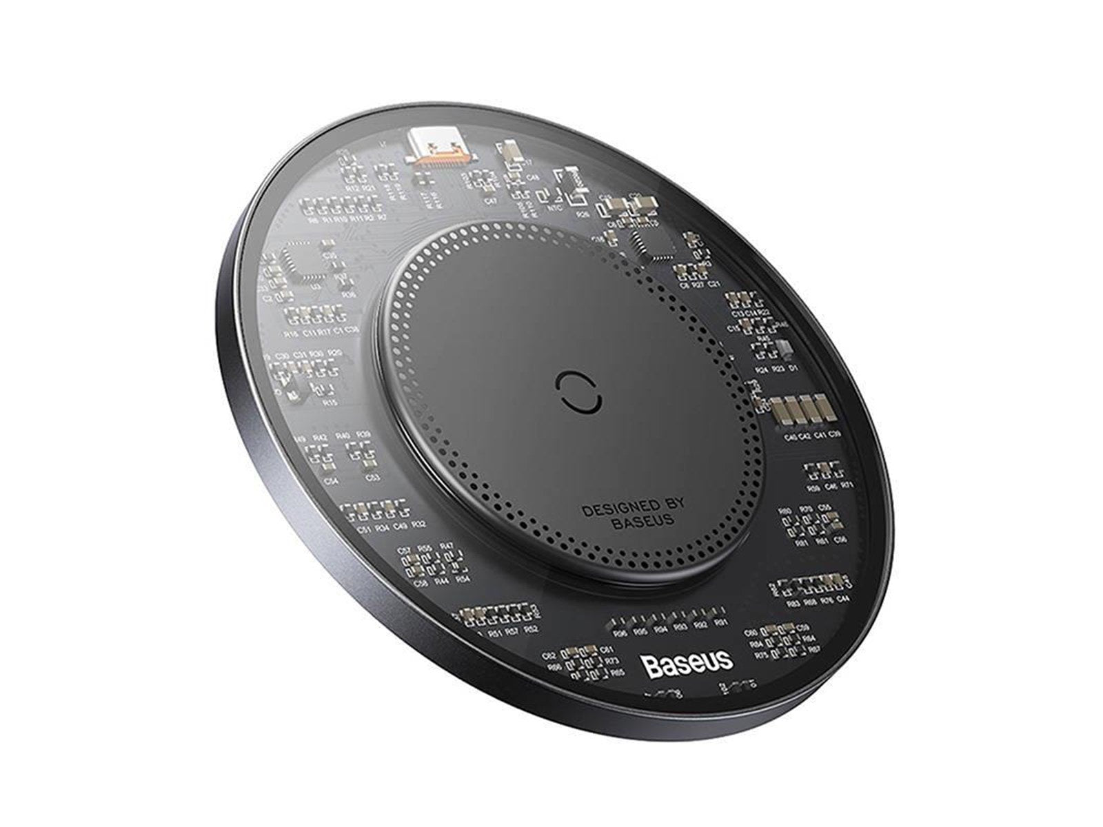Baseus Simple 2 wireless inductive charger 15W with USB-C to USB-C cable (black)