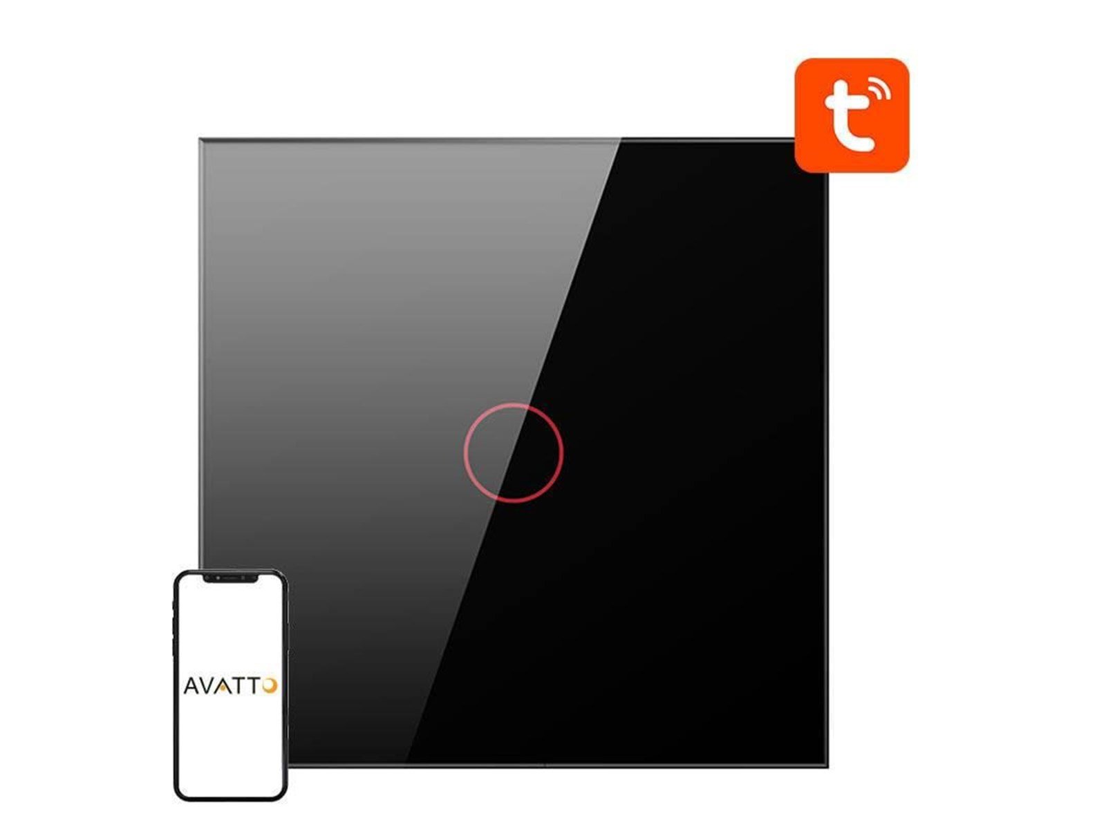 Avatto Smart Light Switch ZigBee ZTS02-EU-B1 1 Way TUYA (black)