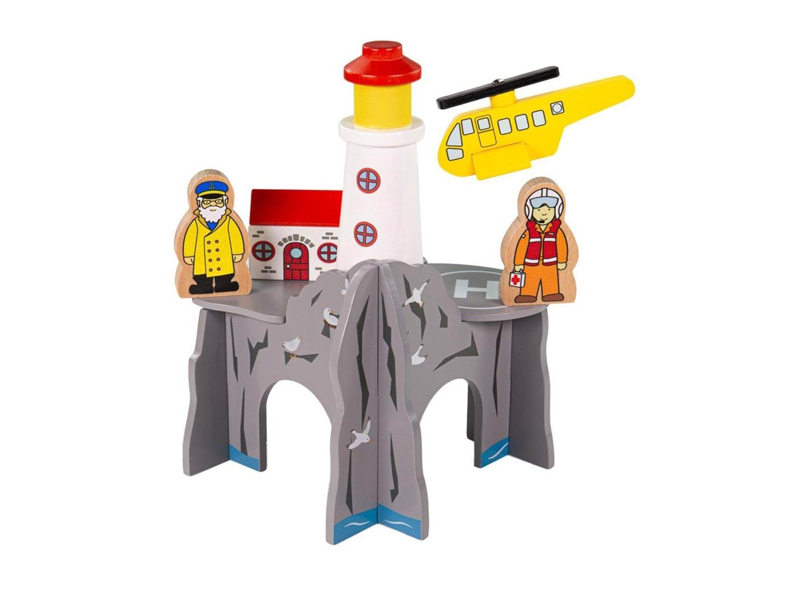 Bigjigs Wooden Rails Lighthouse 4-Way Tunnel