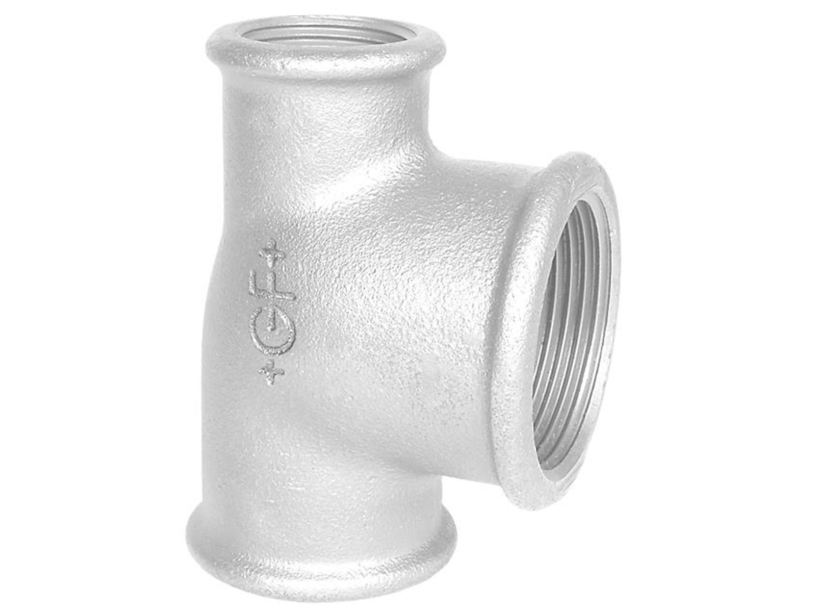 +GF+ tee 90° galvanized reduced 1 1/2-1 1/4-1 1/4''