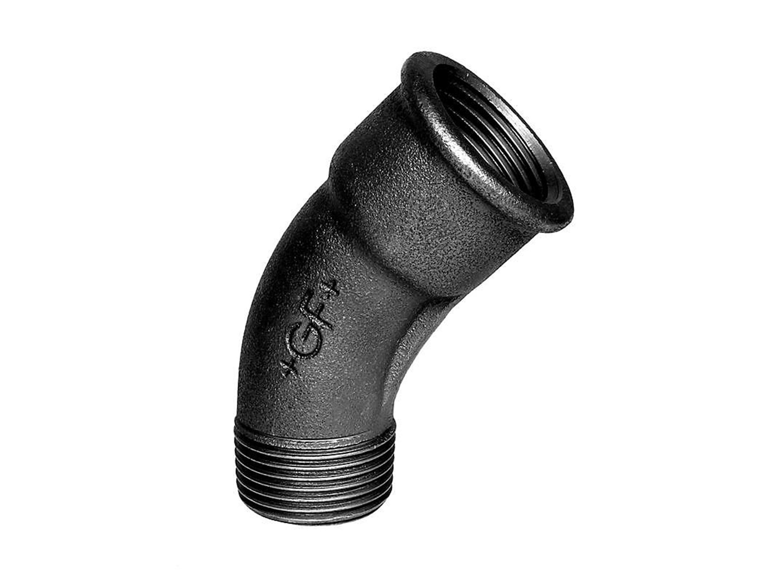 +GF+ long bend 45° black 1/2'' socket nipple