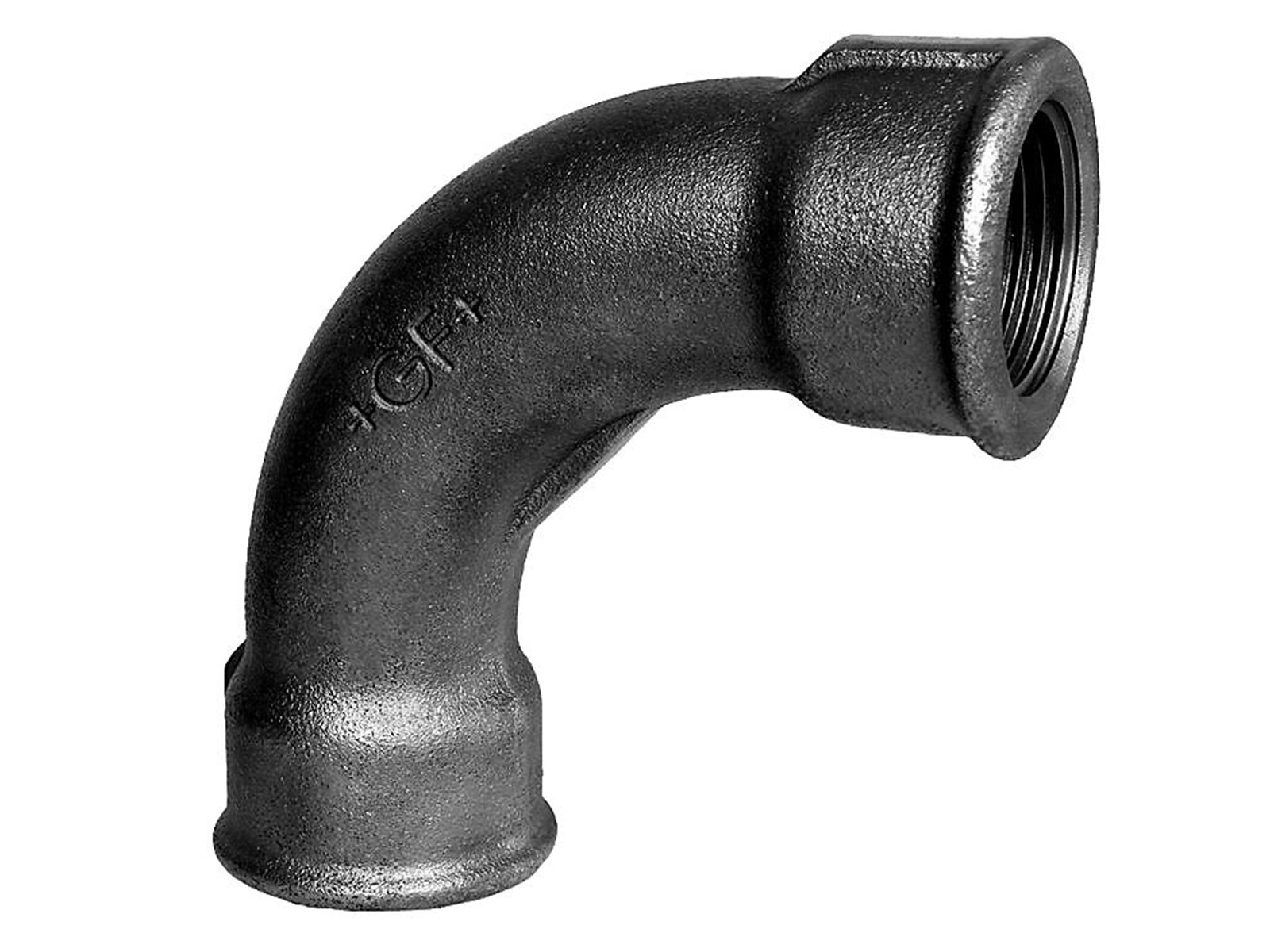 +GF+ long bend 90° black 2'' socket-socket