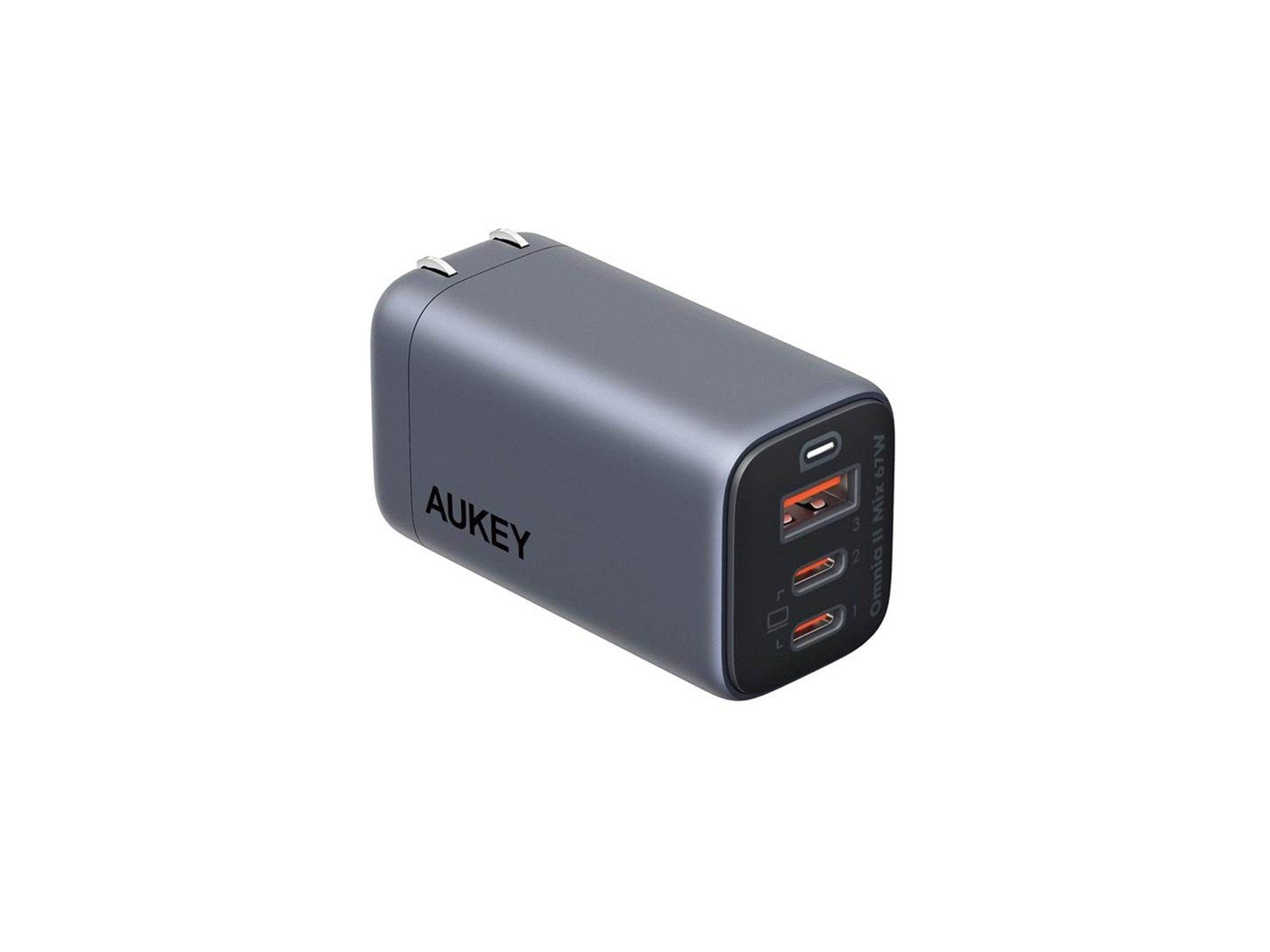 Aukey Wall charger PA-B6U 1xUSB-A 2xUSB-C 67W (gray)