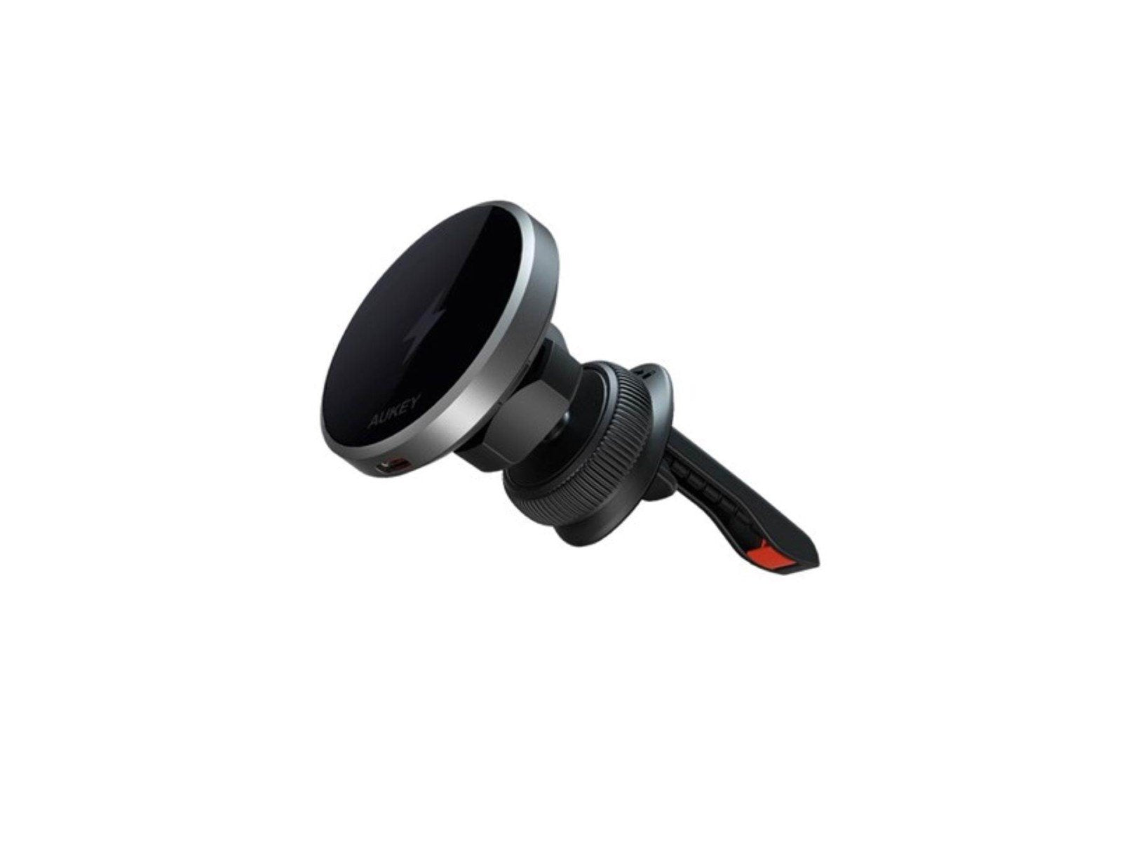 Aukey Car Phone Holder HD-MC13 with charger 15W Qi2 (black)