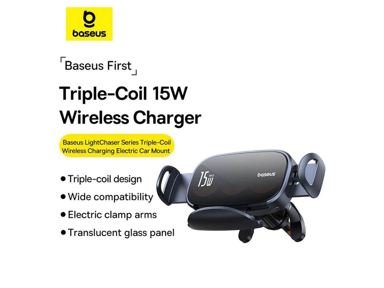 Baseus LightChaser car holder with induction charger (black)