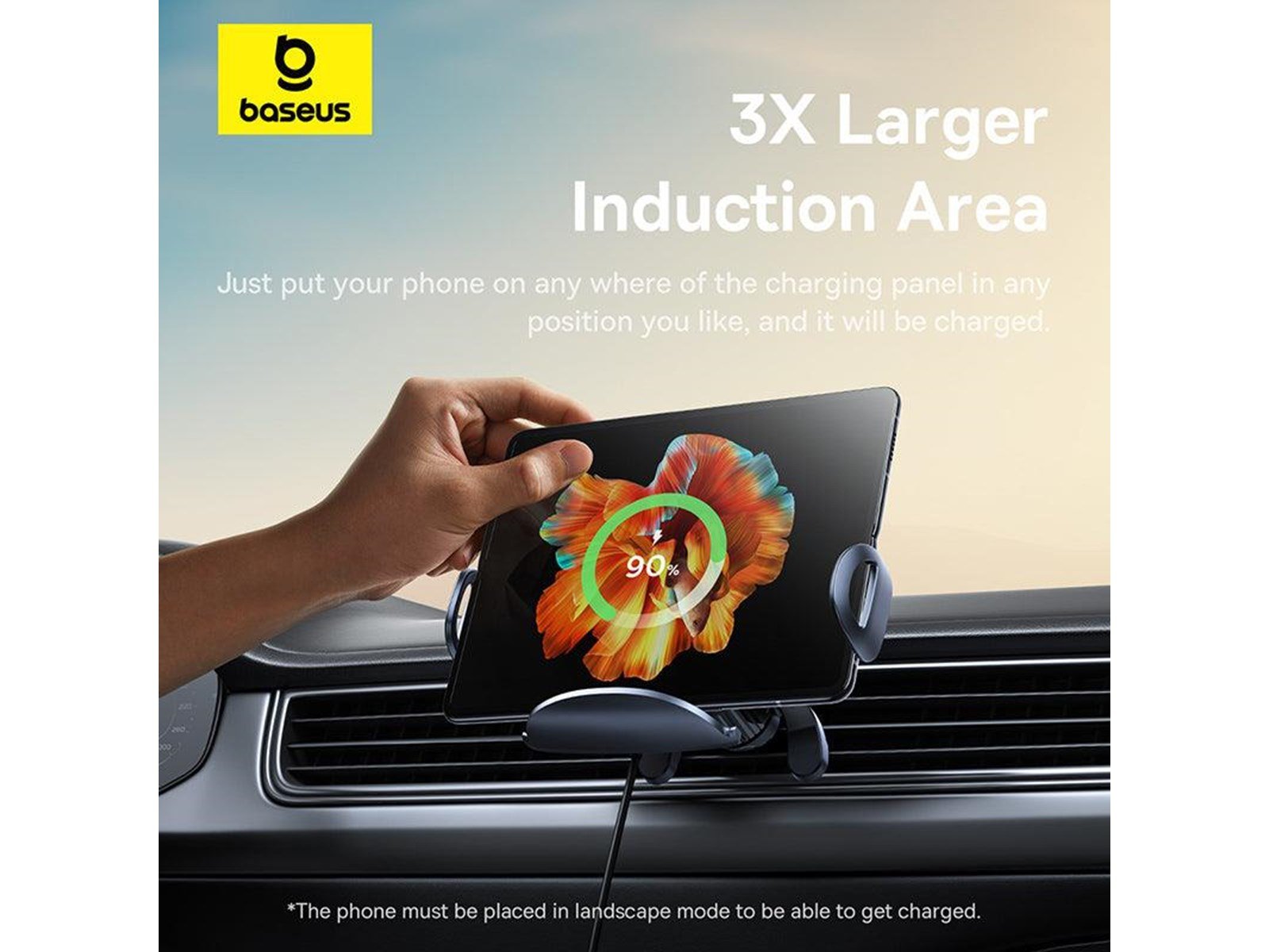 Baseus LightChaser car holder with induction charger (black)