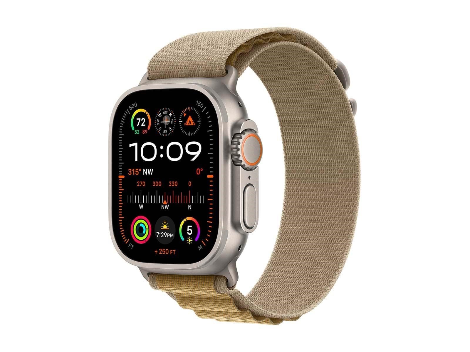 Apple Watch Ultra 2 GPS + Cellular 49mm - Titanium Case with Tan Alpine Loop - Small