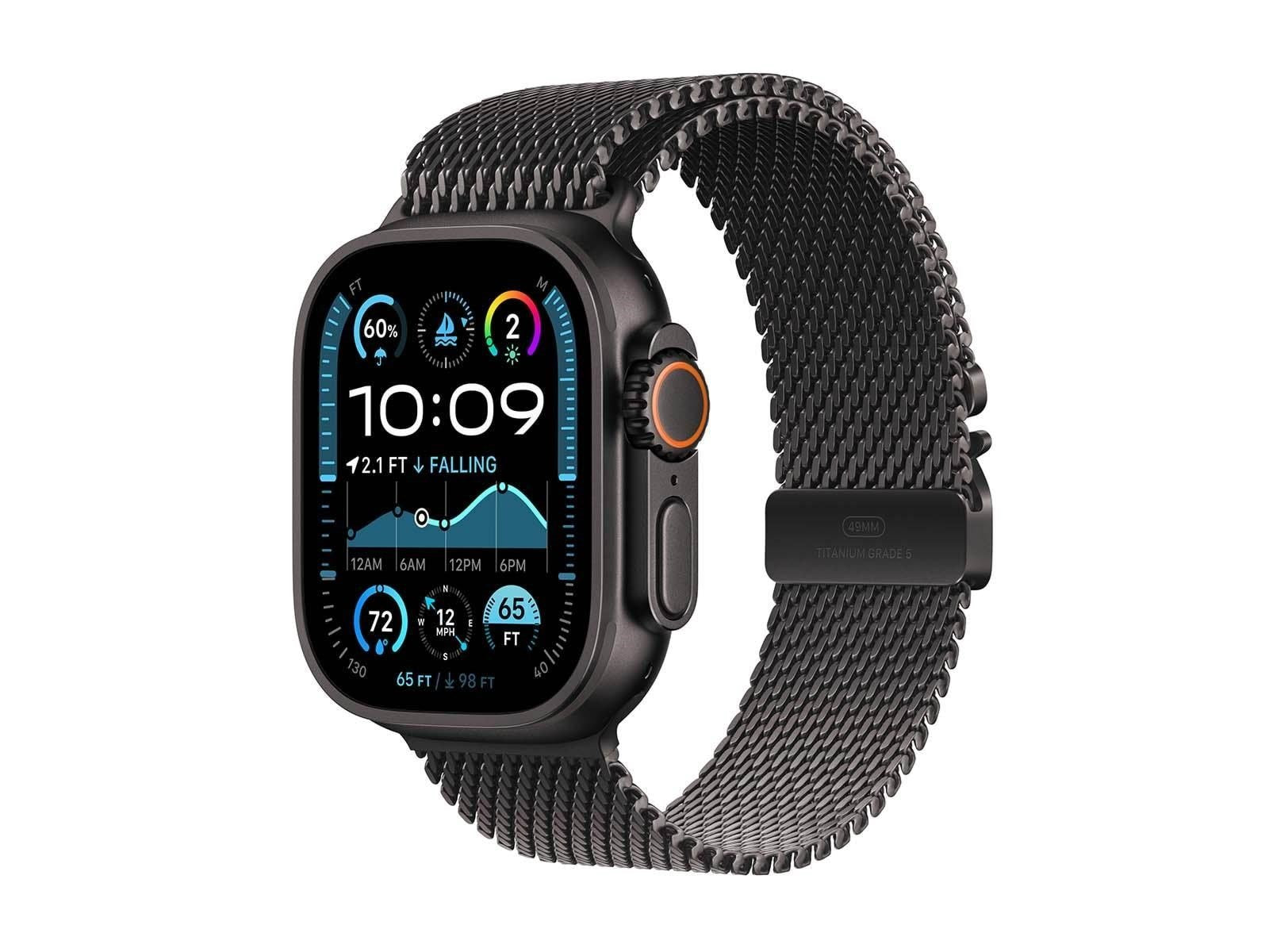 Apple Watch Ultra 2 GPS + Cellular 49mm - Black Titanium Case with Black Titanium Milanese Loop - S