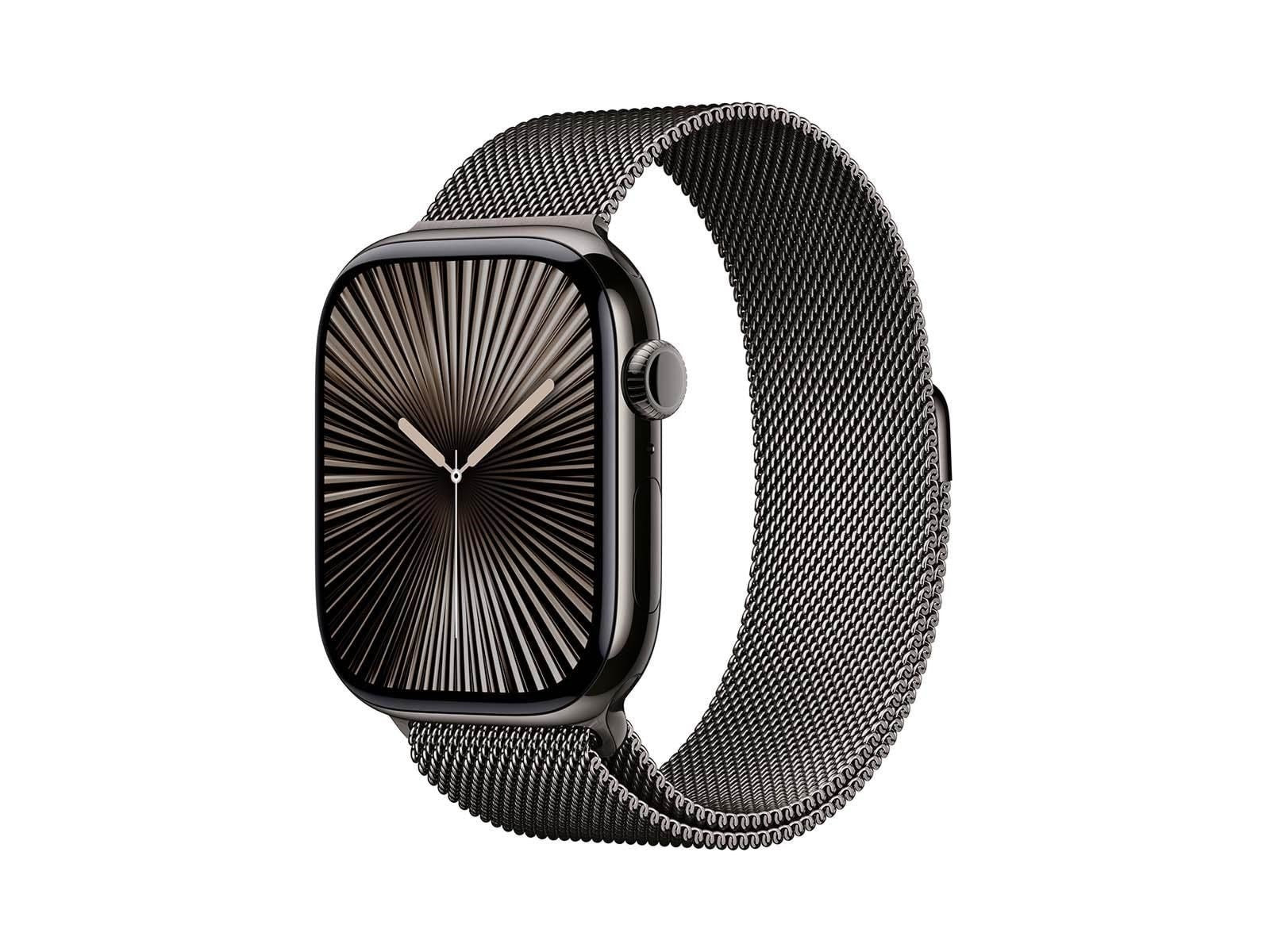 Apple Watch Series 10 GPS + Cellular 46mm - Slate Titanium Case with Slate Milanese Loop - S/M