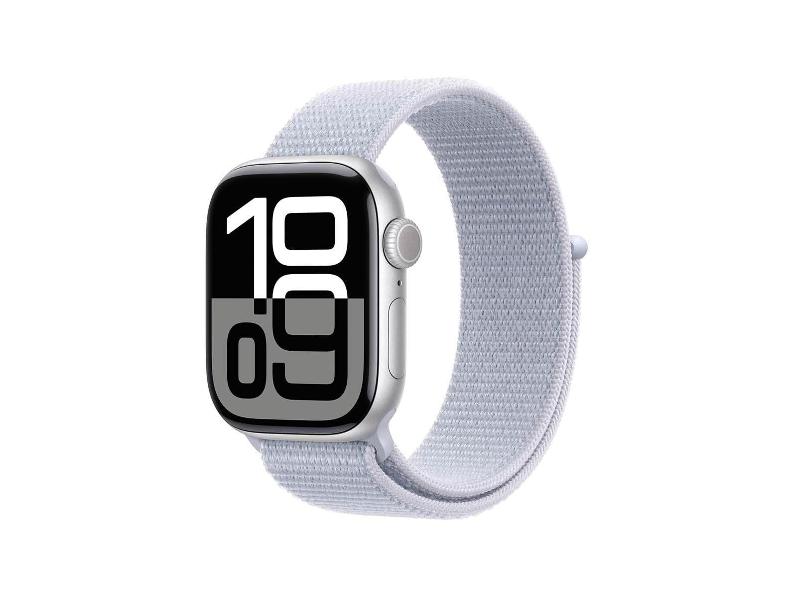 Apple Watch Series 10 GPS 42mm - Silver Aluminium Case with Blue Cloud Sport Loop