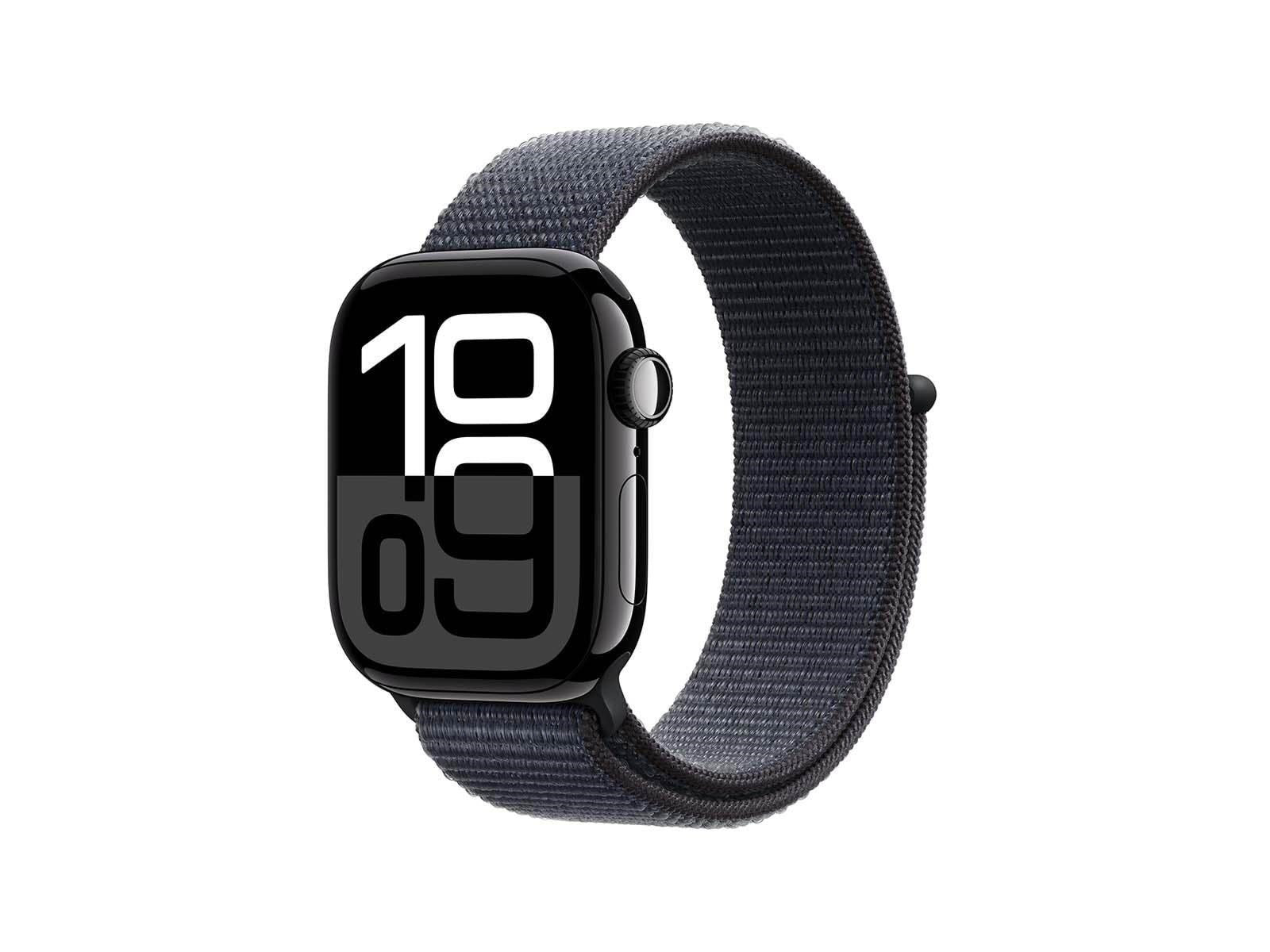 Apple Watch Series 10 GPS - 42mm - Aluminium Diamantschwarz - Sport Loop Tinte