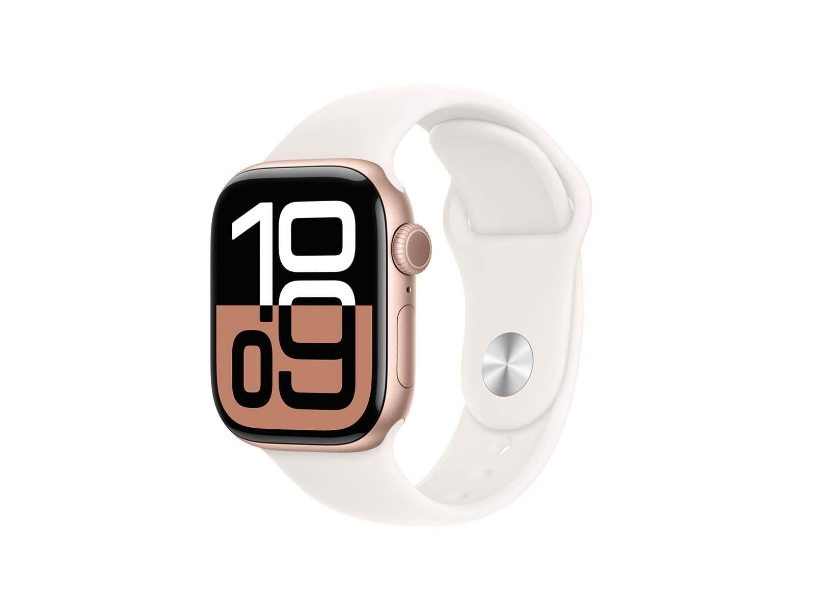 Apple Watch Series 10 GPS 42mm - Rose Gold Aluminium Case with Light Blush Sport Band - S/M