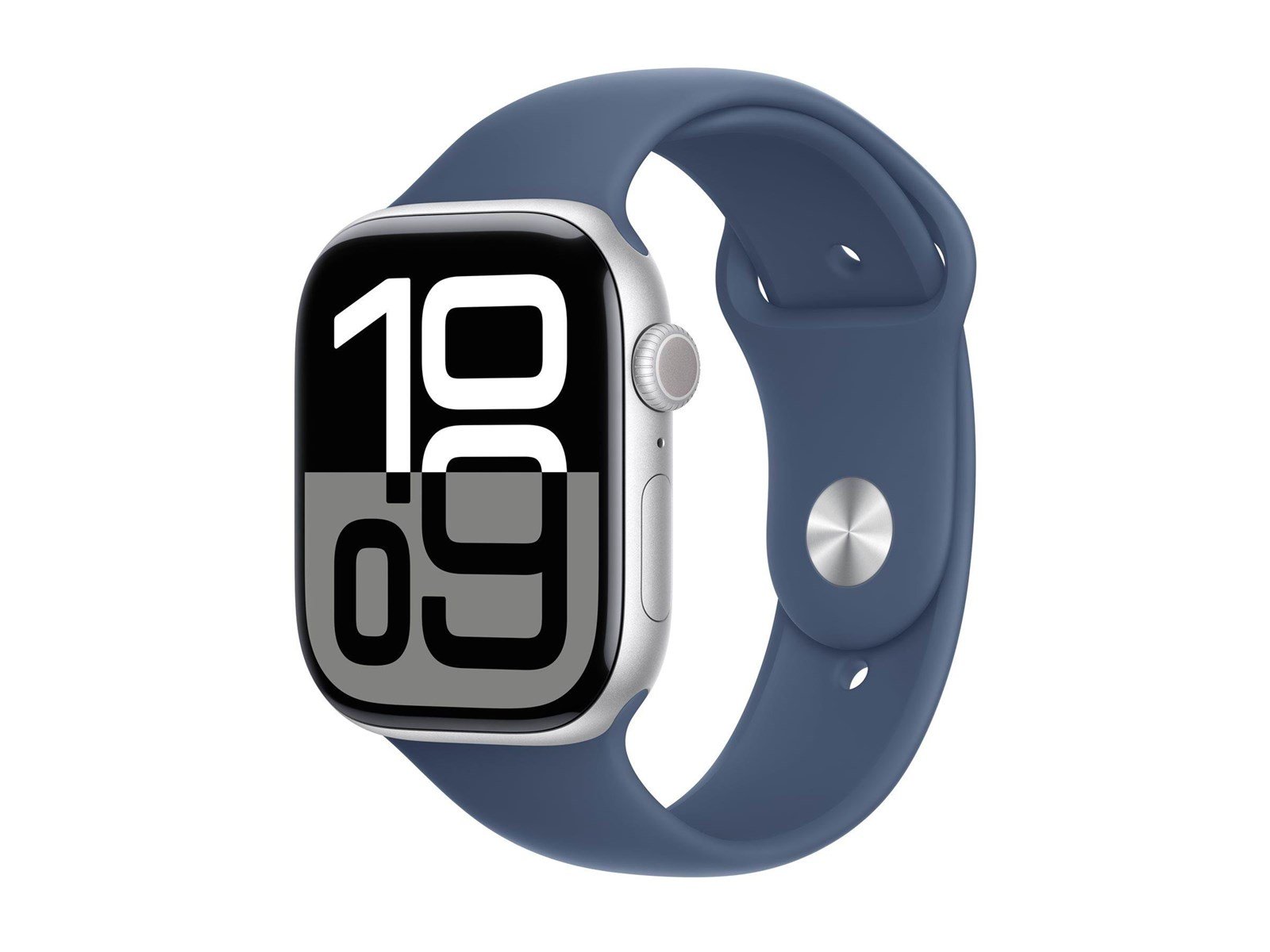 Apple Watch Series 10 GPS - 46mm - Aluminium Silber - Sportarmband Denim M/L