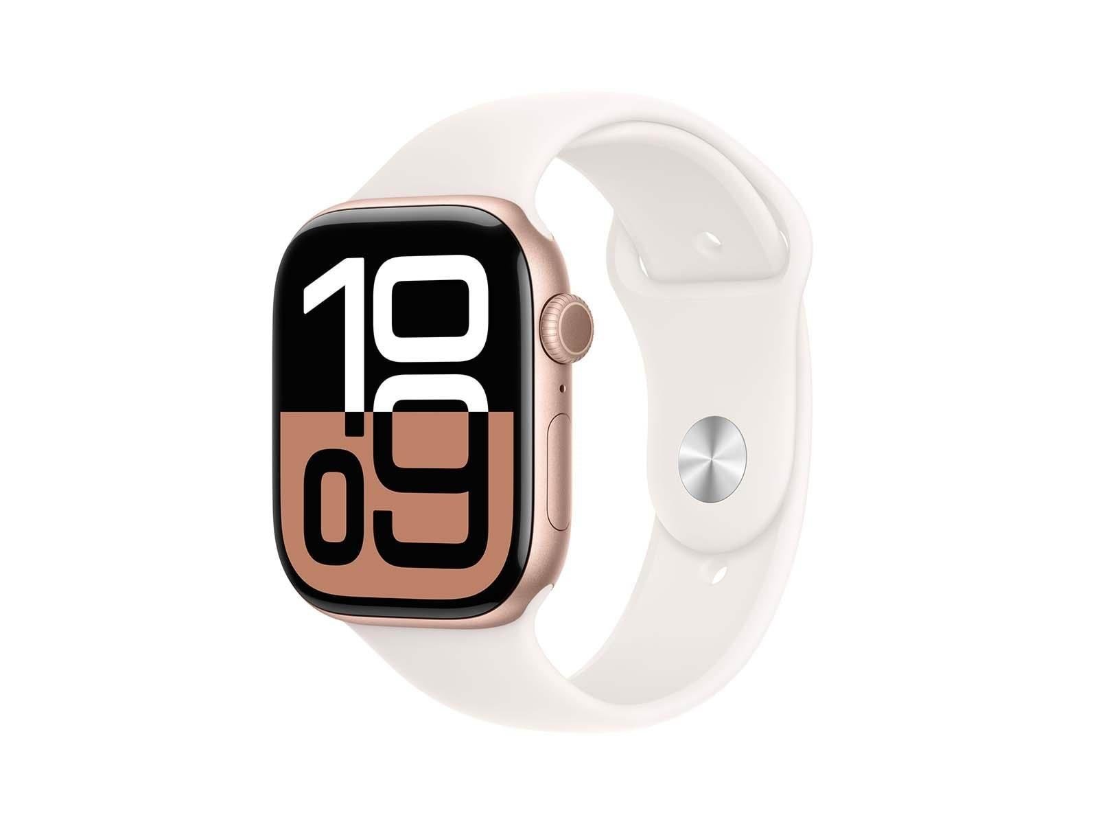 Apple Watch Series 10 GPS 46mm - Rose Gold Aluminium Case with Light Blush Sport Band - S/M