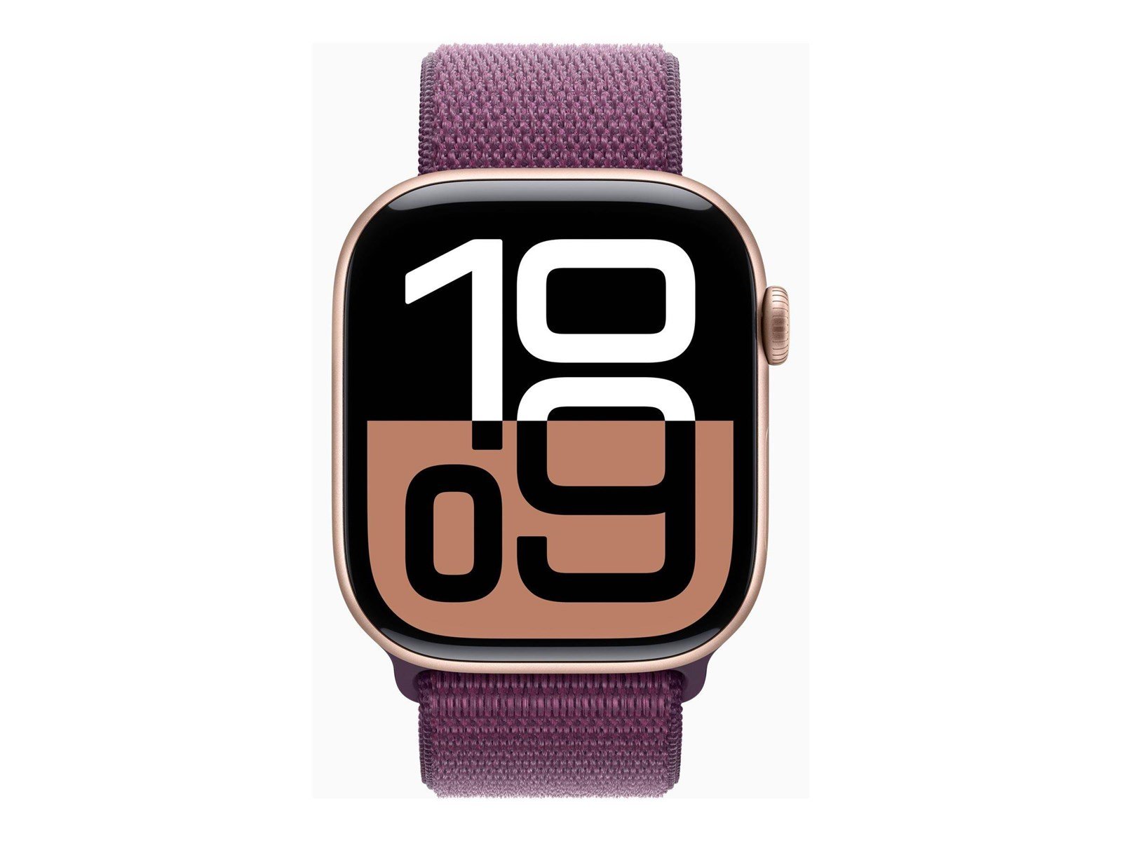 Apple Watch Series 10 GPS 46mm - Rose Gold Aluminium Case with Plum Sport Loop